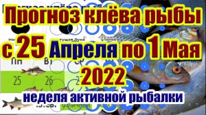 Прогноз клева рыбы на Эту неделю с 25 Апреля по 1 Мая Календарь клева рыбы.mp4