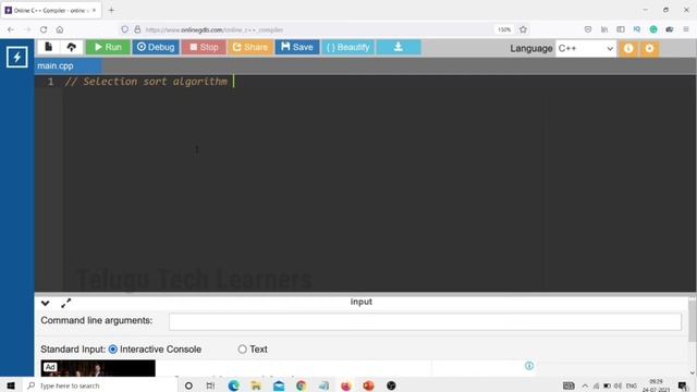 Selection sort algorithm in telugu | Selection sort in c, c++, python and java telugu