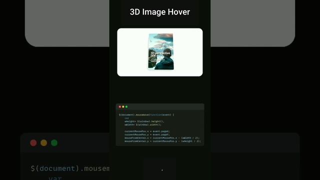 3D image Hover effect using Html #css and JavaScript #editing #html #css #htmlcss #javascript