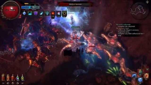 Witch Elementalist, Arc build, mapa Crater, Path of Exile смотреть онлайн