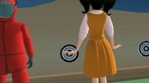 игра в кальмара Sakura school simulator