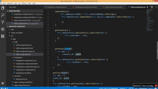 country,state,city dropdown default selected when user will edit the record in Angular | Laravel смотреть онлайн