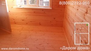 Дачный дом 6х4 с мансардой. Недорогой дом из бруса с кухней, гостиной и спальней на мансарде