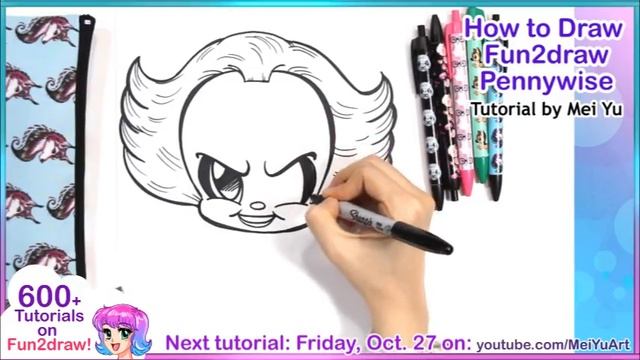 Draw Chibi Pennywise Easy | How to Draw | MeiYuArt смотреть онлайн