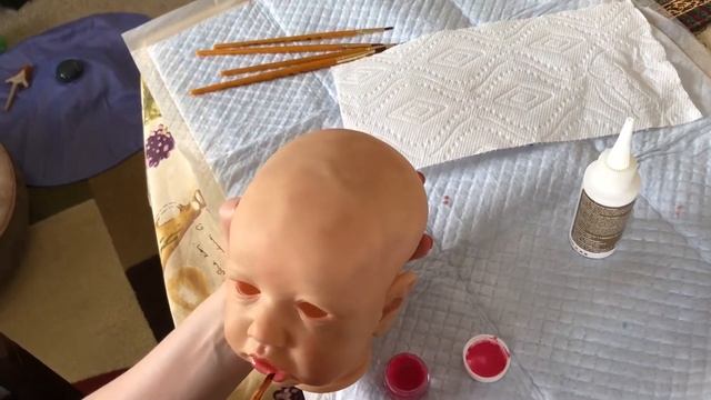 КУКЛЫ РЕБОРН. УРОКИ РЕБОРНИНГА. How to make your reborn doll. 3 D эффект. Красивые губки у РЕБОРН . смотреть онлайн