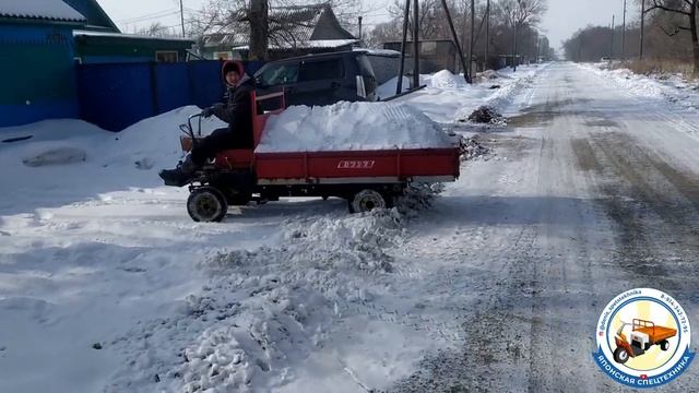 Kawashima AC 1510. Возим снег. Показываем работу блокировки. смотреть онлайн