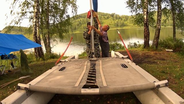 Сборка парусного катамарана Простор. смотреть онлайн