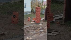 Кладка столба для ворота и калитку!