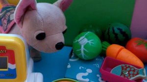 Распаковка игрушечной кассы Играем в магазин