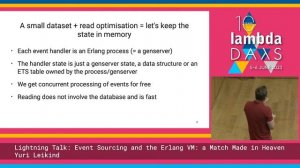 Lightning Talk: The Erlang VM & Eventsourcing is a match made (...) -Yuri Leikind | Lambda Days 202