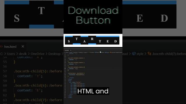 Make Button in HTML Download Button #HTML #programming_wala #webpagedesign #download #python #dev