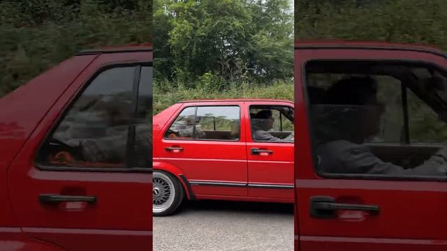 Red Volkswagen Jetta leaving a Car Meet? #vw