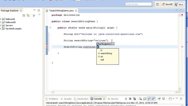 How to search a String in another String in java?