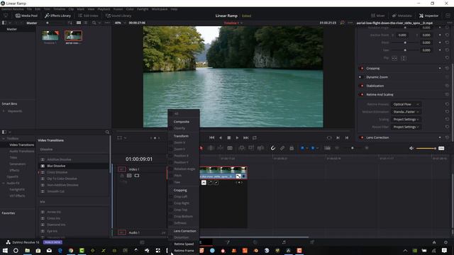 Davinci Resolve Linear Speed Ramp using Curves смотреть онлайн