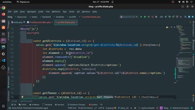 Laravel 9 Blog Project | Part -16 | User Profile Create and Update | Laravel Job  | Web Learn BD