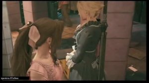 final fantasy vii remake cloud dress as a girl with sward on his back