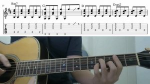 The Scientist (Coldplay) - Fingerstyle Guitar Playthrough Tutorial Lesson With Tabs