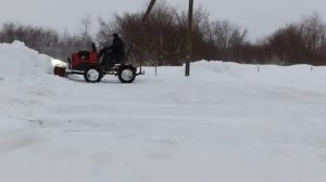очередная уборка снега, мини трактор 4x4 /regular snow removal, mini tractor 4x4 self-made