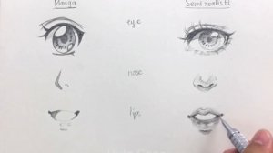 How to draw manga style and draw semi realistic | Pencil manga