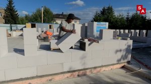 Начали возводить стены из газобетона на проекте Саввино г. Сергиев-Посад