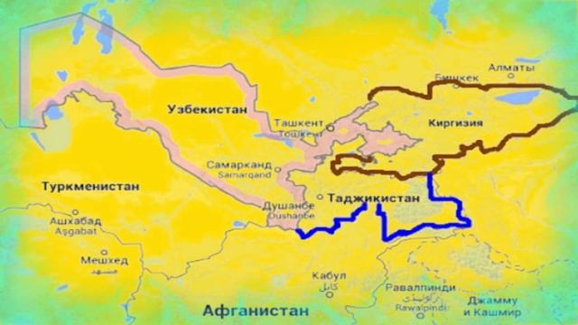 Граница ( Кыргызстан Узбекистан ) в длину 1314 километра ( Казахстан до границы с Таджикистан )