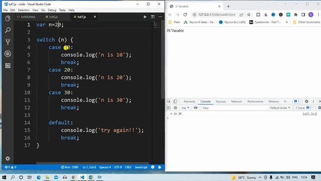 JavaScript Tutorial : switch in js | web development #53 #codewithsheetal #coder