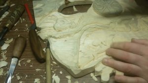 Резьба по дереву Старик с посохом из двух досок Carving Wood