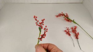 Цветы из бисера. 2 часть. Декоративные веточки. Из бисера. Из бусин. Мастер класс. Пошаговый МК .