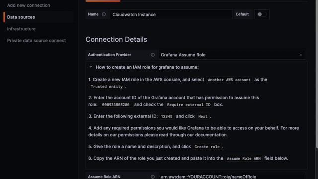 Using Grafana's temporary credentials for CloudWatch data source смотреть онлайн