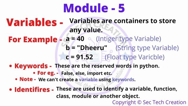 Variables in Python | Rules to declare a Variable in Python