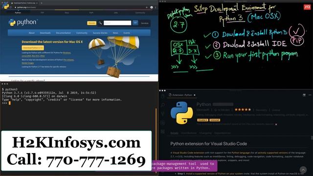 Setup Python Development Environment for Beginners | Python Online Training Demo Class | H2KInfosys