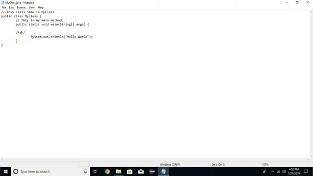 Comments in java