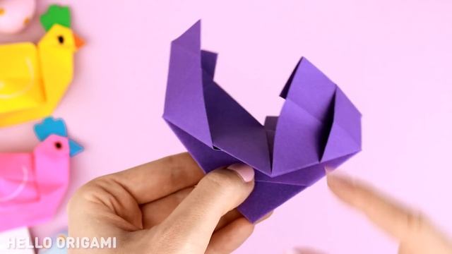 Оригами Корзинка Курочка из бумаги | Поделки на Пасху | Origami Paper Easter Basket