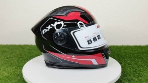 Мотоциклетный шлем-интеграл AXK с двойным визором и съемным теплым воротом.