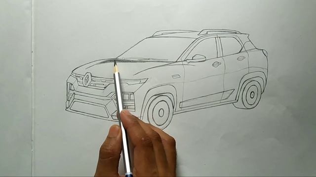renault kiger draw///draw renault kiger step by step!!!! смотреть онлайн