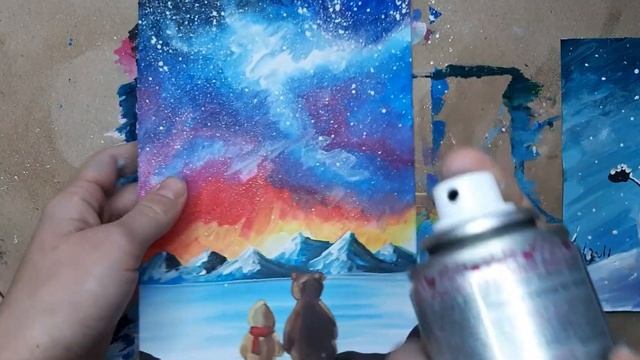 Гуашь + Лак для волос |Как сделать картину гуашью ярче? смотреть онлайн