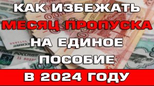 Как избежать месяца пропуска на Единое пособие в 2024 году