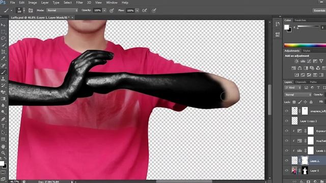 Transforming Myself into Monkey D. Luffy from One Piece using Photoshop  Speed Art