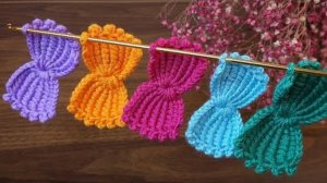 Как связать бантики тунисским узором крючком