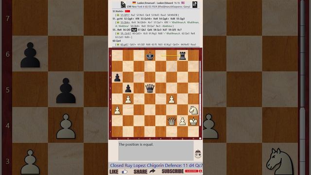 Game 77 || Lasker vs Ed. Lasker, 1924  || GARY KASPAROV on My Great Predecessors - Part I