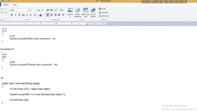 java inheritance  (default constructor)