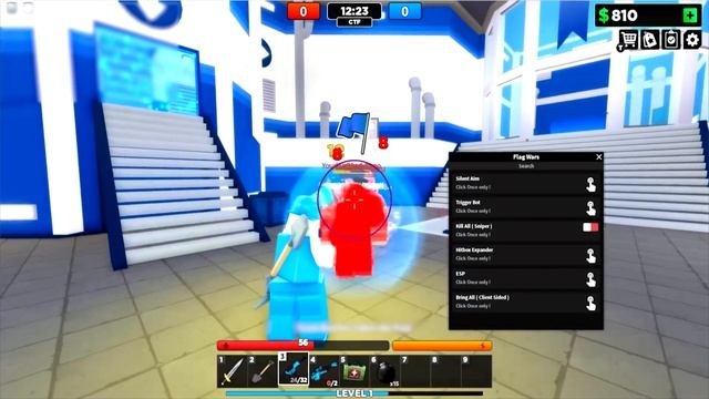 Flag Wars Script Hack GUI: Silent Aim, Trigger Bot, Kill All, Hitbox, ESP & More смотреть онлайн