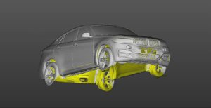 Результат 3D сканирования автомобиля для дальнейшего тюнинга.