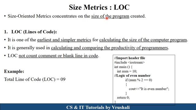 SE 33: Software Measurements & Metrics | LOC | FP