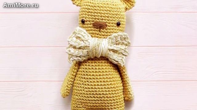 Амигуруми: схема Золотой мишка. Игрушки вязаные крючком. Free crochet patterns. смотреть онлайн