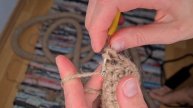Корзинка из джута крючком для кошки. Коврик крючком круглой формы