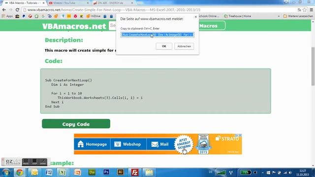 Create Simple For Next Loop - VBA Macros - Tutorial - MS Excel 2007, 2010, 2013 смотреть онлайн