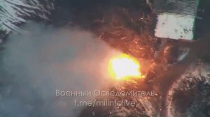 Дрон-камикадзе Ланцет уничтожает очередную 155-мм гаубицу М777 на Бахмутском направлении