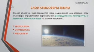 Слои атмосферы Земли. Видеоурок – презентация по географии