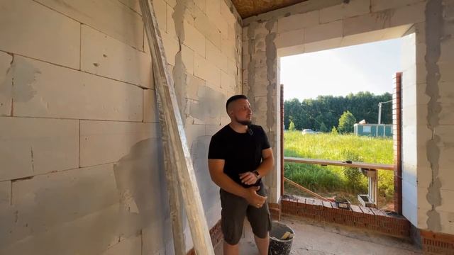 Первые внутренние работы штукатурка